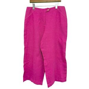 Harve Benard VTG Linen Cropped Wide Lego Gaucho Pants Fit Size 29